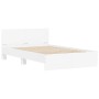Estructura de cama con cabecero y luces LED blanco 120x200 cm
