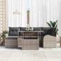 Conjunto de sofá de jardín con cojín 7 pcs Gris