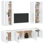 TV-Möbelset 5-teilig aus glänzend weißem Sperrholz von vidaXL, TV-Möbel - Ref: Foro24-3188832, Preis: 241,42 €, Rabatt: %