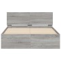 Estructura de cama cabecero y luces LED gris Sonoma 120x200 cm