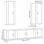 TV-Möbelset 5-teilig aus glänzend weißem Sperrholz von vidaXL, TV-Möbel - Ref: Foro24-3188832, Preis: 241,42 €, Rabatt: %