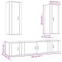 TV-Möbelset 5-teilig aus glänzend weißem Sperrholz von vidaXL, TV-Möbel - Ref: Foro24-3188832, Preis: 244,92 €, Rabatt: %