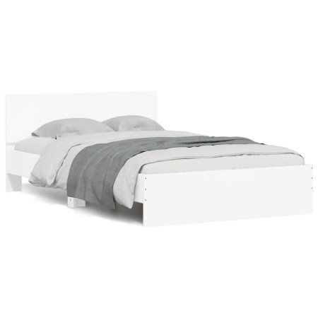 Estructura de cama con cabecero y luces LED blanco 140x190 cm en Camas y somieres | Comprar online en Foro24