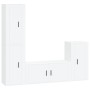 Set de muebles de TV 4 pzas madera contrachapada blanco brillo de vidaXL, Muebles TV - Ref: Foro24-3188592, Precio: 236,80 €,...