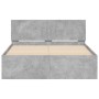 Estructura de cama cabecero y luces LED gris hormigón 140x190cm
