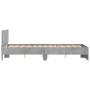 Estructura de cama cabecero y luces LED gris hormigón 140x190cm