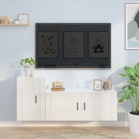 TV-Möbelset 2-teilig aus glänzend weißem Sperrholz von vidaXL, TV-Möbel - Ref: Foro24-3188480, Preis: 117,39 €, Rabatt: %