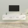Set de muebles de TV 4 pzas madera contrachapada blanco brillo de vidaXL, Muebles TV - Ref: Foro24-3188432, Precio: 132,45 €