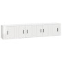 Set de muebles de TV 4 pzas madera contrachapada blanco brillo de vidaXL, Muebles TV - Ref: Foro24-3188432, Precio: 132,45 €