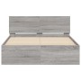 Estructura de cama cabecero y luces LED gris Sonoma 120x190 cm