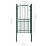 Zauntor mit grünen Stahlspitzen 100x200 cm von vidaXL, Gartentore - Ref: Foro24-146397, Preis: 231,62 €, Rabatt: %