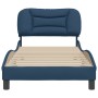 Estructura de cama sin colchón tela azul 80x200 cm