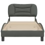 Estructura de cama sin colchón tela gris oscuro 90x190 cm