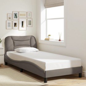 Estructura de cama sin colchón tela gris taupe 90x190 cm en Camas y somieres | Comprar online en Foro24