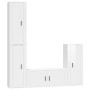 TV-Möbelset 4-teilig aus glänzend weißem Sperrholz von vidaXL, TV-Möbel - Ref: Foro24-3188792, Preis: 258,11 €, Rabatt: %
