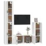 TV-Möbelset 4-teilig aus glänzend weißem Sperrholz von vidaXL, TV-Möbel - Ref: Foro24-3188792, Preis: 254,92 €, Rabatt: %