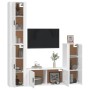TV-Möbelset 4-teilig aus glänzend weißem Sperrholz von vidaXL, TV-Möbel - Ref: Foro24-3188792, Preis: 258,11 €, Rabatt: %
