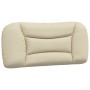 Estructura de cama sin colchón tela crema 90x190 cm