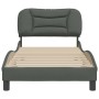 Estructura de cama sin colchón tela gris oscuro 90x200 cm