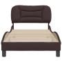 Estructura de cama sin colchón tela marrón oscuro 90x200 cm