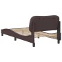 Estructura de cama sin colchón tela marrón oscuro 90x200 cm