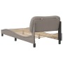Estructura de cama sin colchón tela taupe 90x200 cm