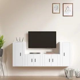 4-teiliges TV-Möbelset aus Sperrholz weiß von vidaXL, TV-Möbel - Ref: Foro24-3188550, Preis: 173,31 €, Rabatt: %
