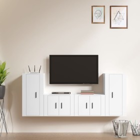 4-teiliges TV-Möbelset aus Sperrholz weiß von vidaXL, TV-Möbel - Ref: Foro24-3188550, Preis: 175,34 €, Rabatt: %