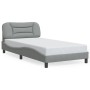 Estructura de cama sin colchón tela gris claro 90x200 cm