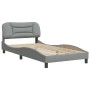 Estructura de cama sin colchón tela gris claro 90x200 cm