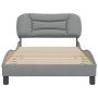 Estructura de cama sin colchón tela gris claro 90x200 cm