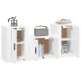 TV-Möbelset 3-teilig aus glänzend weißem Sperrholz von vidaXL, TV-Möbel - Ref: Foro24-3188496, Preis: 116,91 €, Rabatt: %