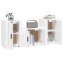 TV-Möbelset 3-teilig aus glänzend weißem Sperrholz von vidaXL, TV-Möbel - Ref: Foro24-3188496, Preis: 118,29 €, Rabatt: %