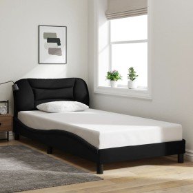 Estructura de cama sin colchón tela negro 100x200 cm en Camas y somieres | Comprar online en Foro24