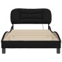 Estructura de cama sin colchón tela negro 100x200 cm