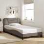 Estructura de cama sin colchón tela gris taupe 100x200 cm