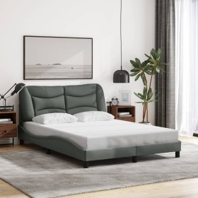 Estructura de cama sin colchón tela gris oscuro 120x200 cm