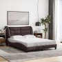 Estructura de cama sin colchón tela marrón oscuro 120x200 cm