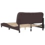 Estructura de cama sin colchón tela marrón oscuro 120x200 cm