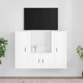 Set de muebles de TV 3 piezas madera contrachapada blanco de vidaXL, Muebles TV - Ref: Foro24-3188742, Precio: 145,74 €, Desc...