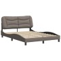 Cama sin colchón tela gris taupe 140x190 cm