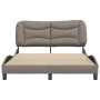 Cama sin colchón tela gris taupe 140x190 cm
