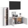 TV-Möbel-Set, 2-teilig, aus glänzend weiß lackiertem Sperrholz. von vidaXL, TV-Möbel - Ref: Foro24-3188736, Preis: 135,27 €, ...