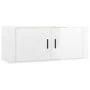 Set de muebles de TV 2 pzas madera contrachapada blanco brillo de vidaXL, Muebles TV - Ref: Foro24-3188736, Precio: 133,50 €,...
