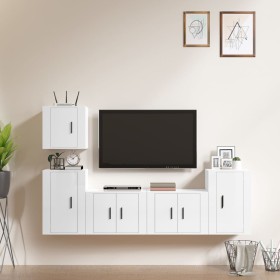 TV-Möbelset 5-teilig aus glänzend weißem Sperrholz von vidaXL, TV-Möbel - Ref: Foro24-3188560, Preis: 181,12 €, Rabatt: %