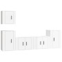 Set de muebles de TV 5 pzas madera contrachapada blanco brillo