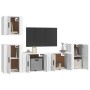 Set de muebles de TV 5 pzas madera contrachapada blanco brillo
