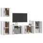 TV-Möbelset 5-teilig aus glänzend weißem Sperrholz von vidaXL, TV-Möbel - Ref: Foro24-3188560, Preis: 178,89 €, Rabatt: %