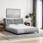 Cama sin colchón tela gris claro 160x200 cm