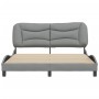 Cama sin colchón tela gris claro 160x200 cm